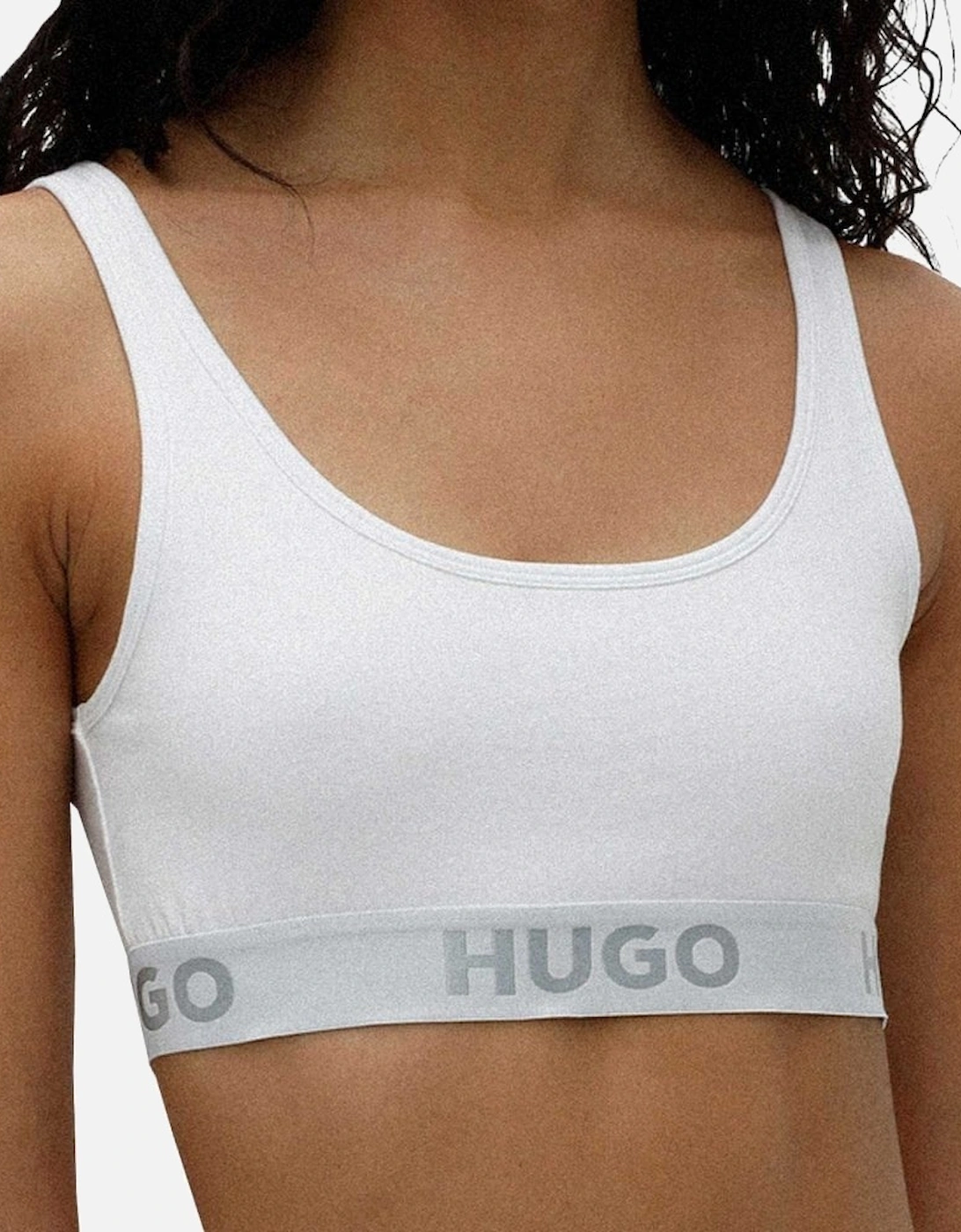 Sporty Logo Bralette, White