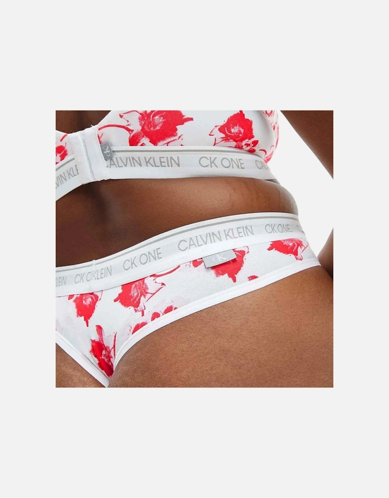 CK One Plus Size Thong, Lilium Print/Strawberry Shake