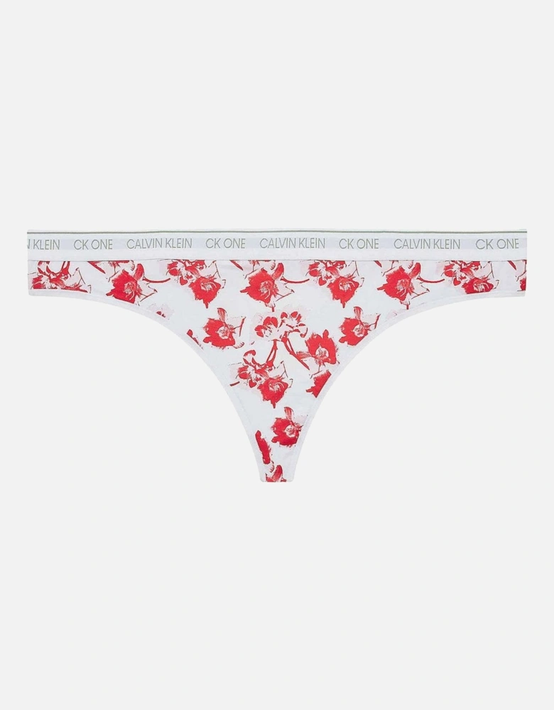 CK One Plus Size Thong, Lilium Print/Strawberry Shake