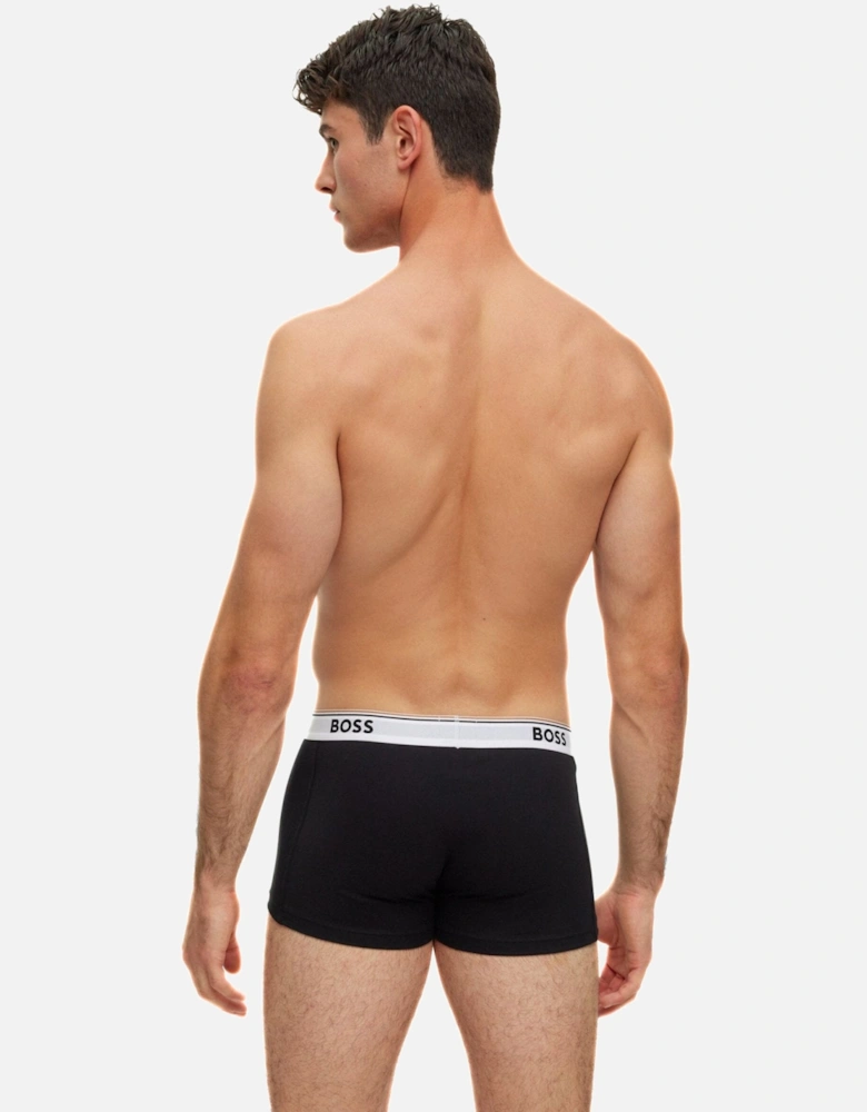 3-Pack Power Logo Boxer Trunks, Black/white