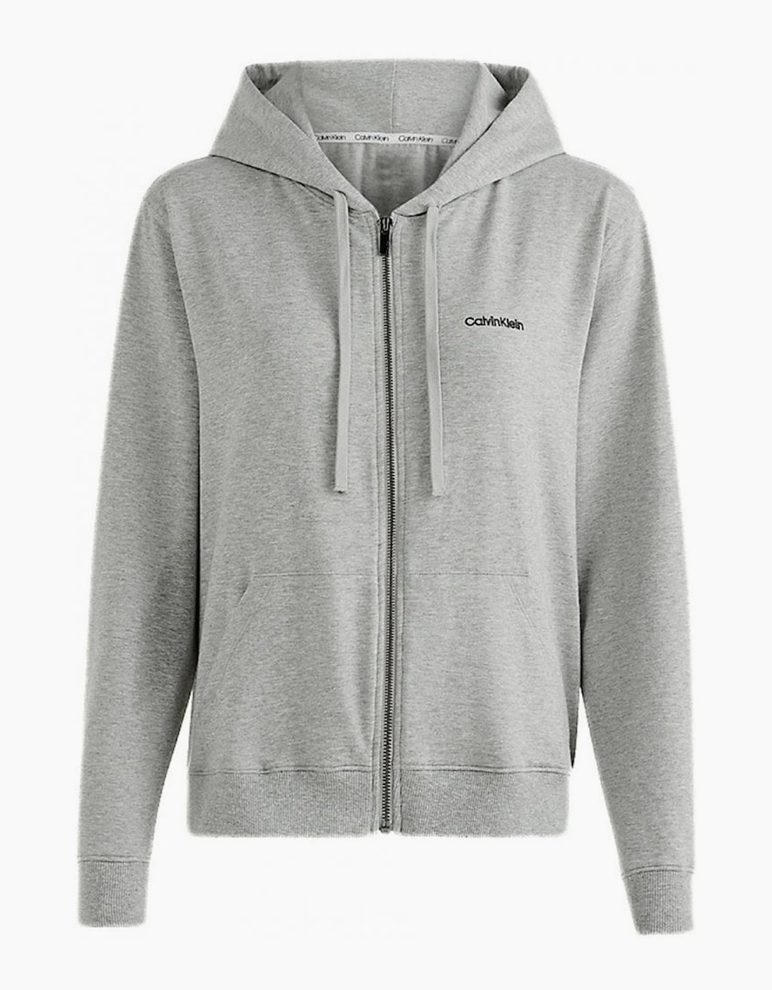 Calvin Klein Women's Women Modern Cotton Zip-Thru Track Jacket, Grey Heather - Size: 12