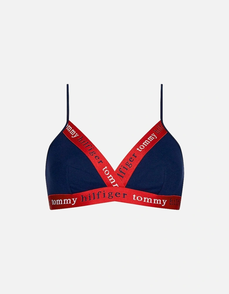 Organic Cotton Triangle Bra, Navy