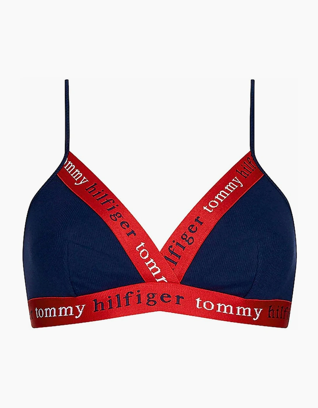 Tommy Hilfiger Women's Organic Cotton Triangle Bra, Navy - Size: 14