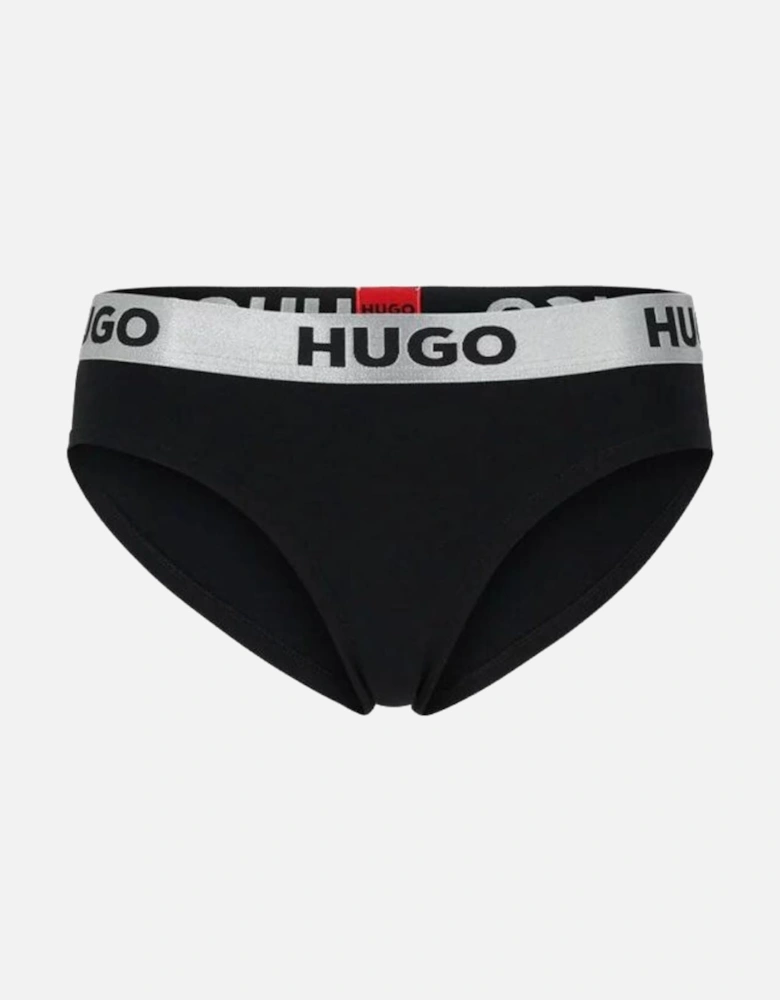 Sporty Logo Brief, Black/silver