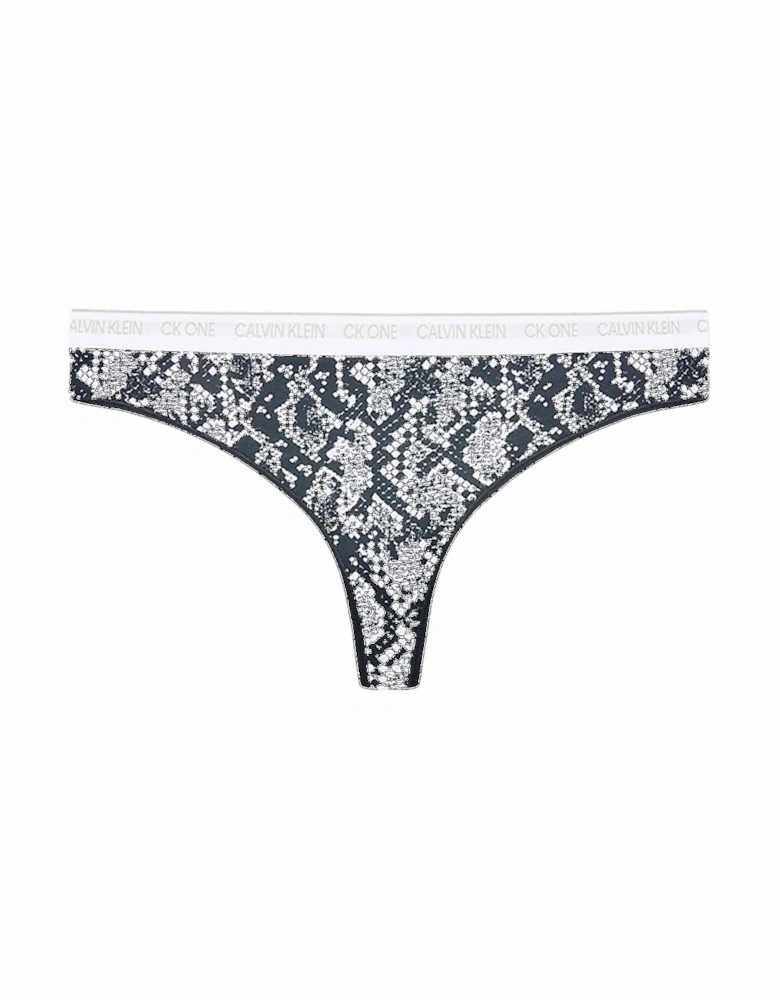 CK One Plus Size Thong, Rattlesnake Print/Black