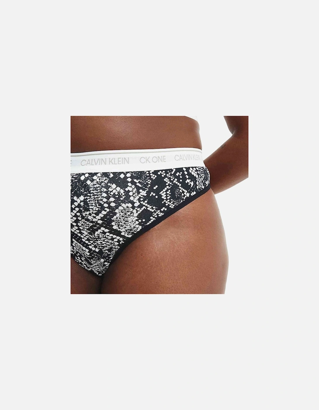 CK One Plus Size Thong, Rattlesnake Print/Black