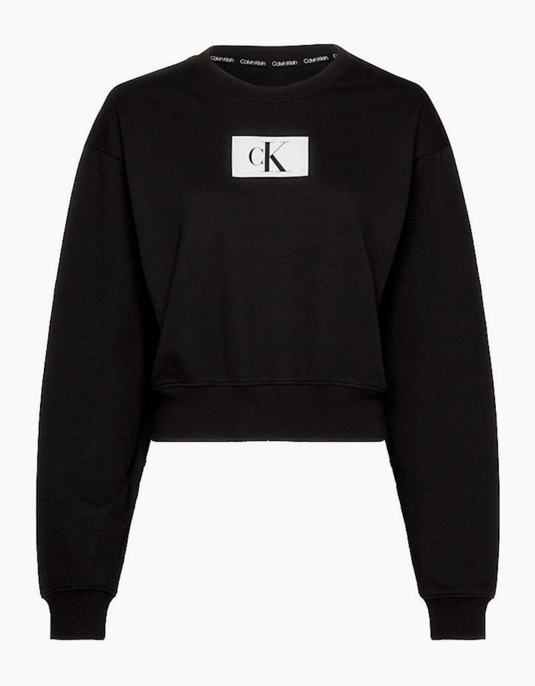 Calvin Klein Women's Women's CK 1996 Lounge Sweatshirt, Black - Size: 16