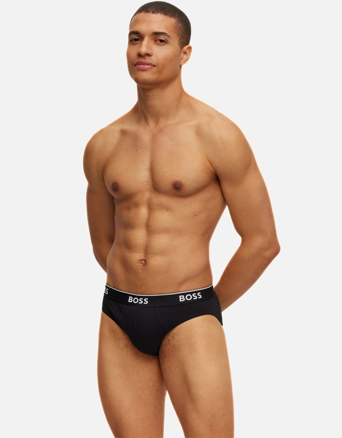 3-Pack Power Logo Briefs, Black