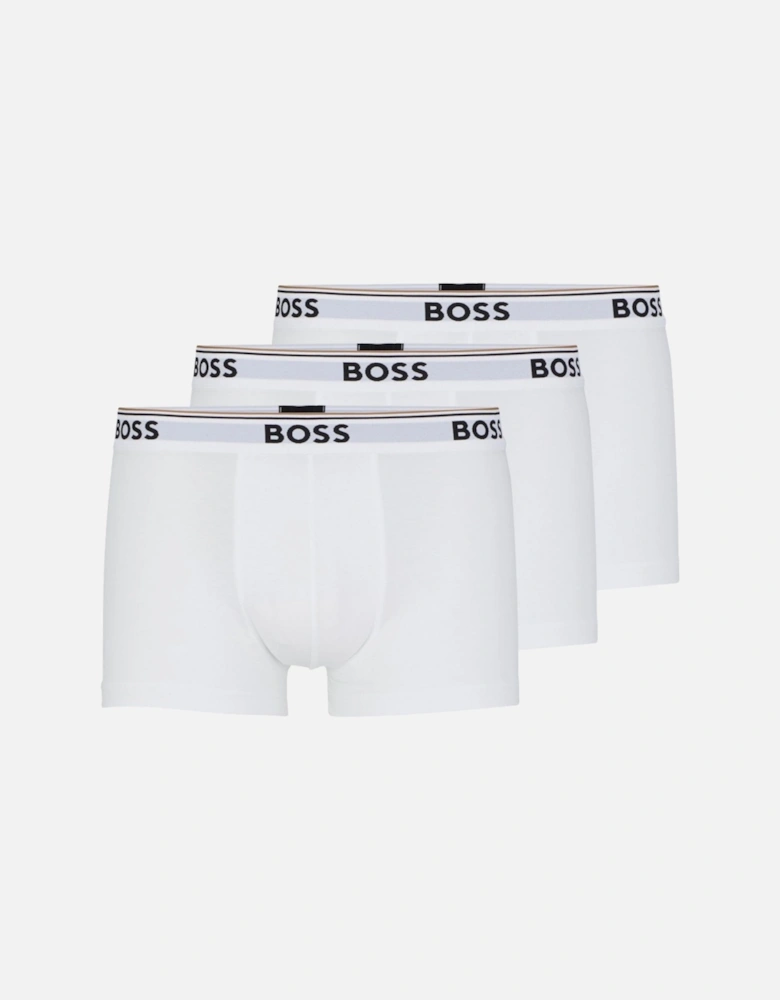 3-Pack Power Logo Boxer Trunks, White