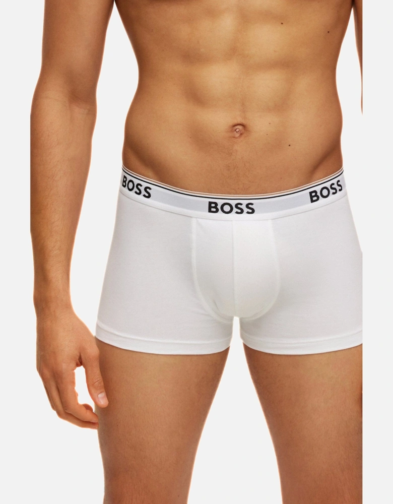 3-Pack Power Logo Boxer Trunks, White