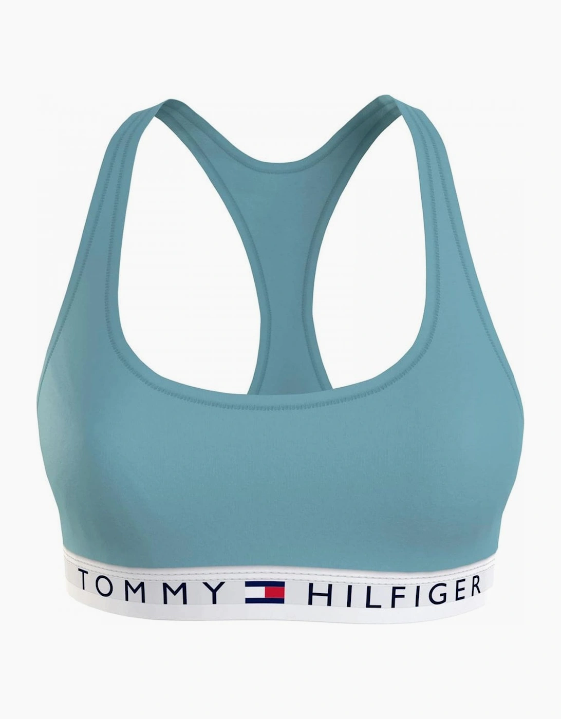 Tommy Hilfiger Women's Original Organic Cotton Bralette, Tidal Teal - Blue - Size: 8/6