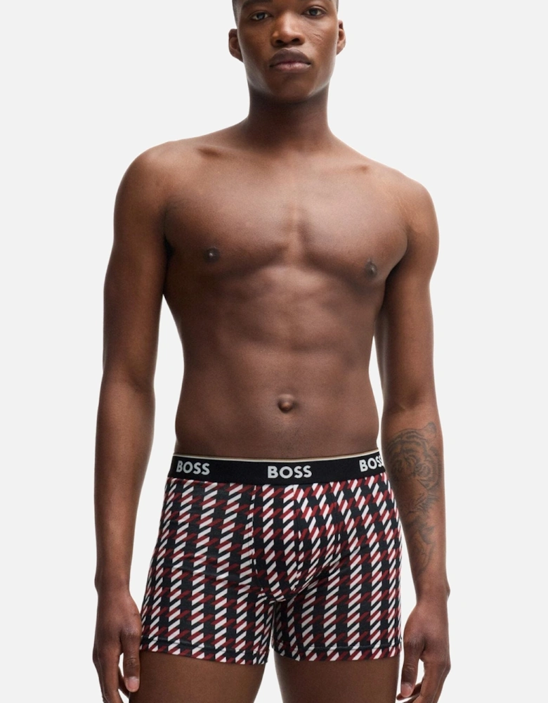 3-Pack Power Logo Geo Stripe Boxer Briefs, Black/burgundy