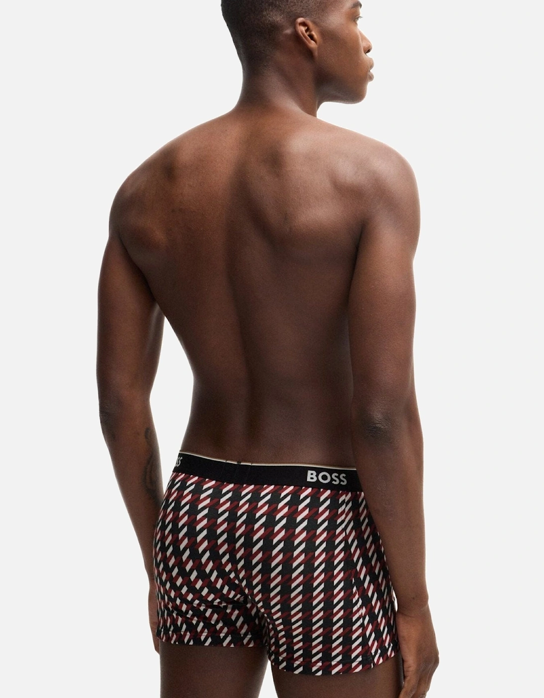 3-Pack Power Logo Geo Stripe Boxer Briefs, Black/burgundy