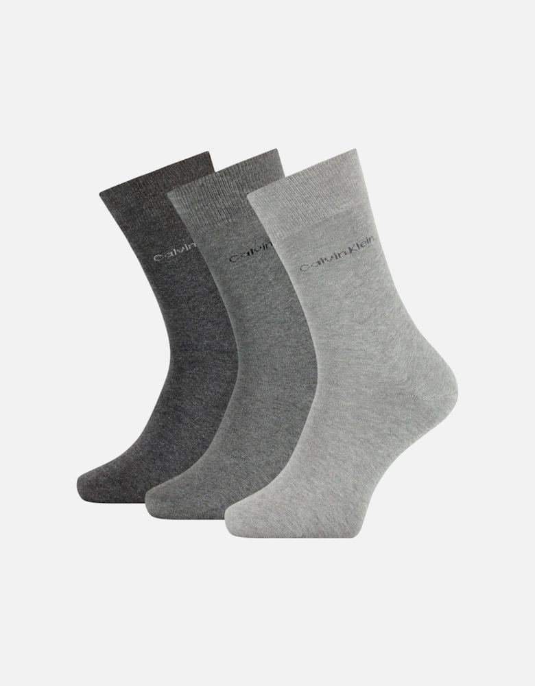 3-Pack Premium Combed Cotton Socks, Grey Combo