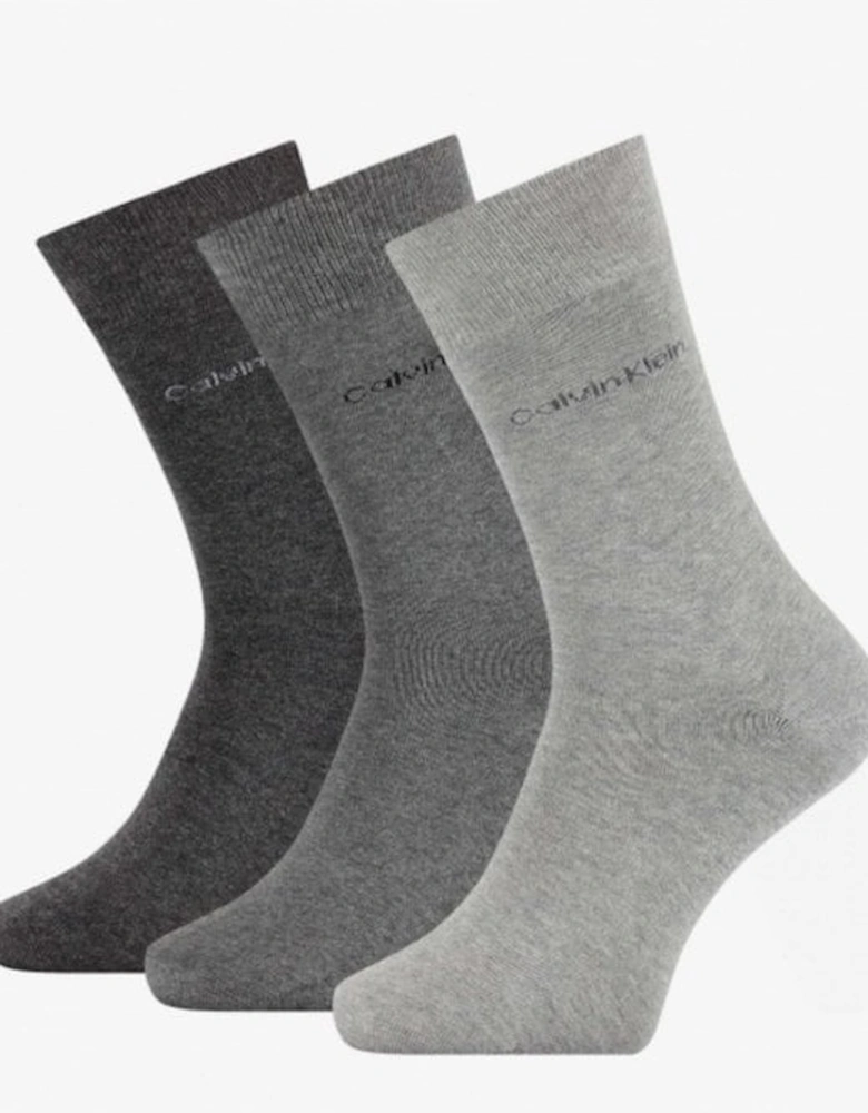 3-Pack Premium Combed Cotton Socks, Grey Combo