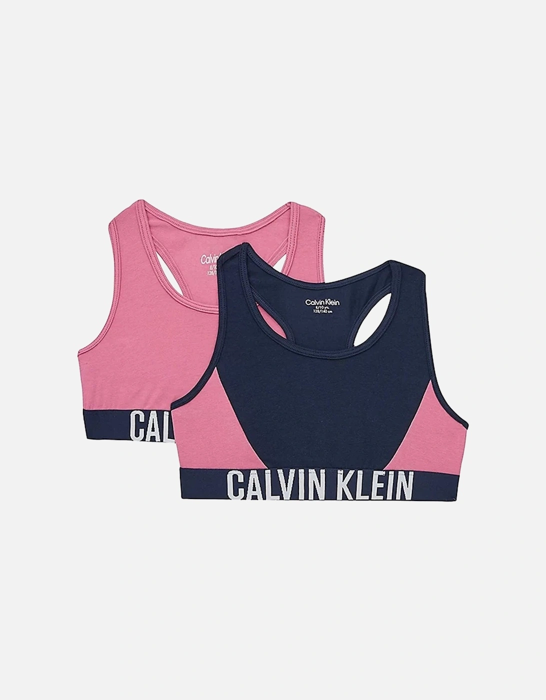 Calvin Klein Girl's Girls 2 Pack Intense Power Bralette, Petal Red/Navy Iris - Pink - Size: 14 years/15 years/16 years