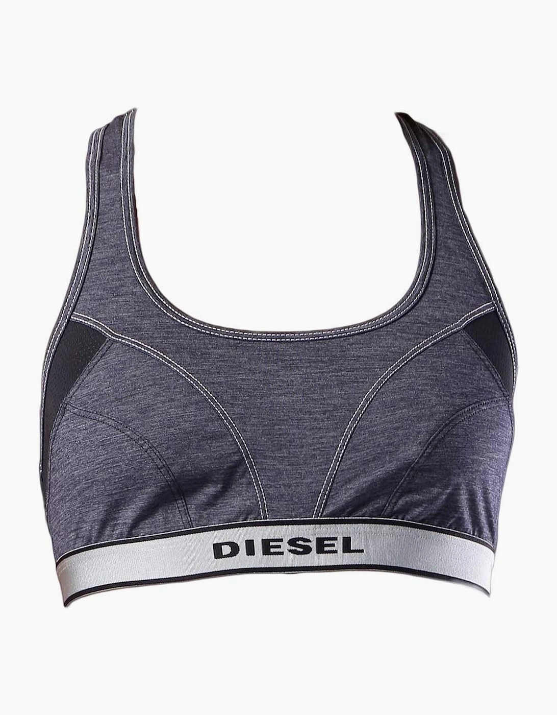 Diesel Women's Grey Miley Stretch Jersey Bralette, Blue  10/8 S