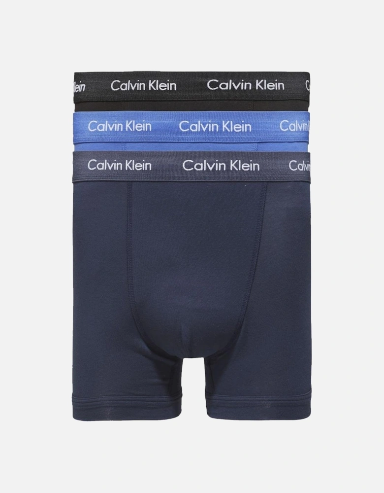 3-Pack Boxer Trunks, Black/Blue Shadow/Cobalt Water