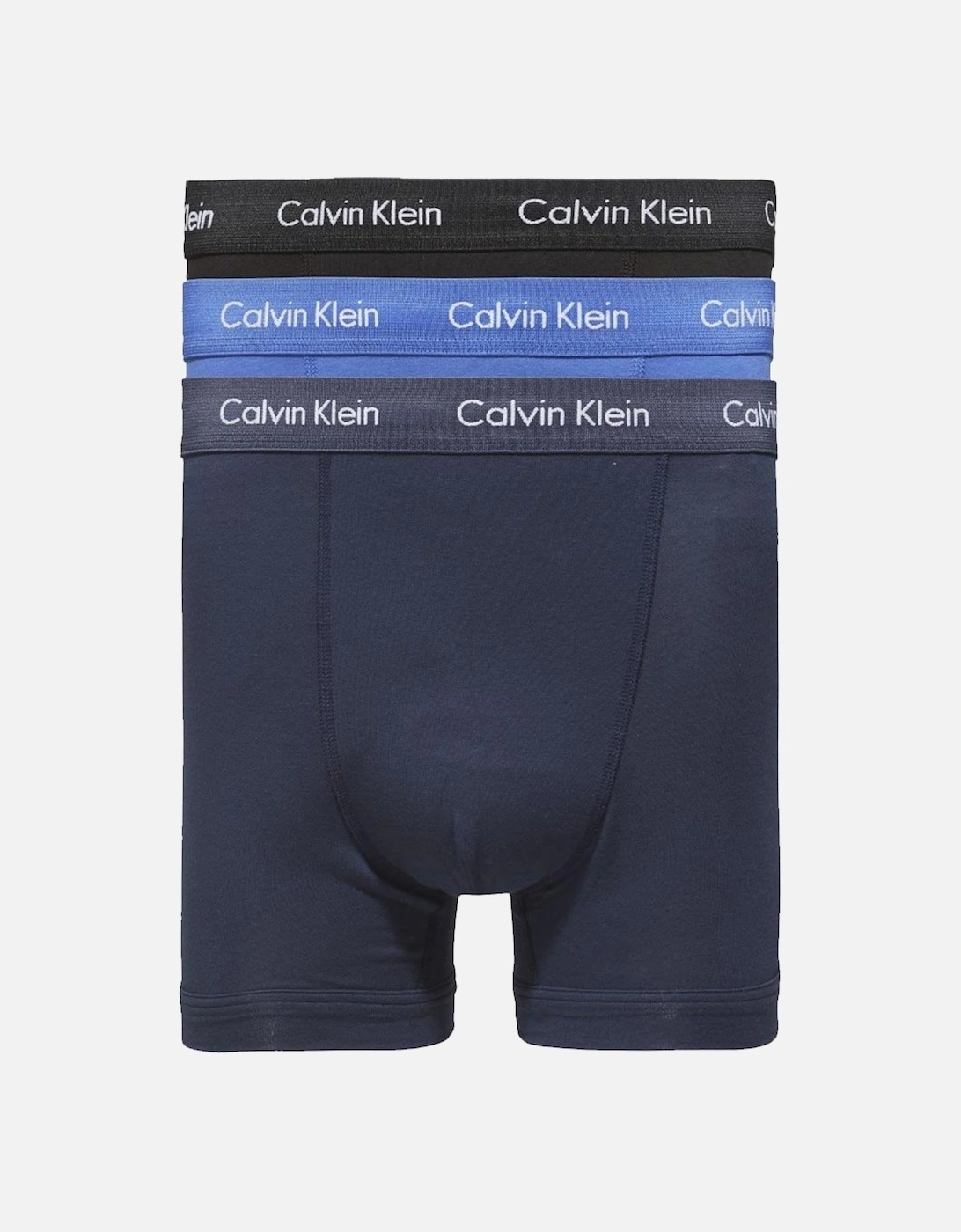 3-Pack Boxer Trunks, Black/Blue Shadow/Cobalt Water