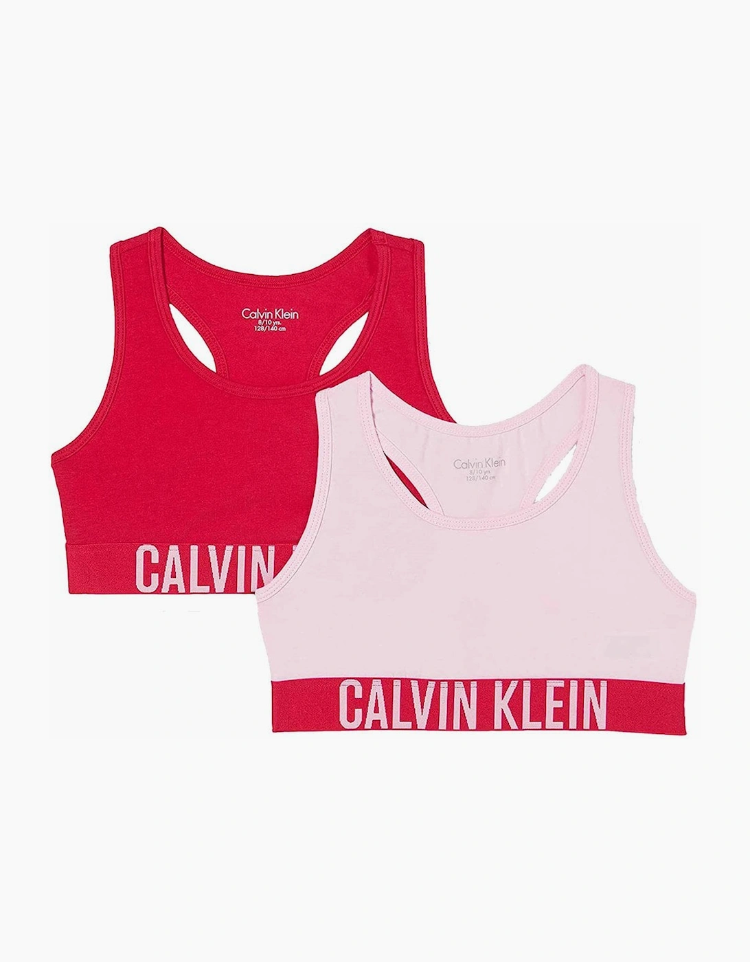 Calvin Klein Calvin Klein Girl's Girls 2 Pack Intense Power Bralette, Romantic Pink/Flushed Red