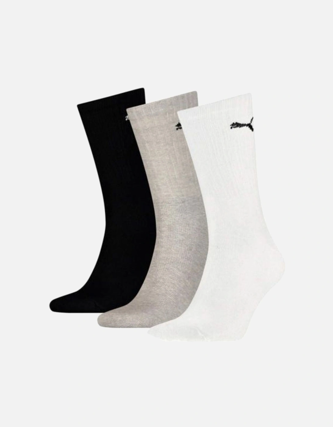 3-Pack Sports Socks, Black/White/Grey, 3 of 2