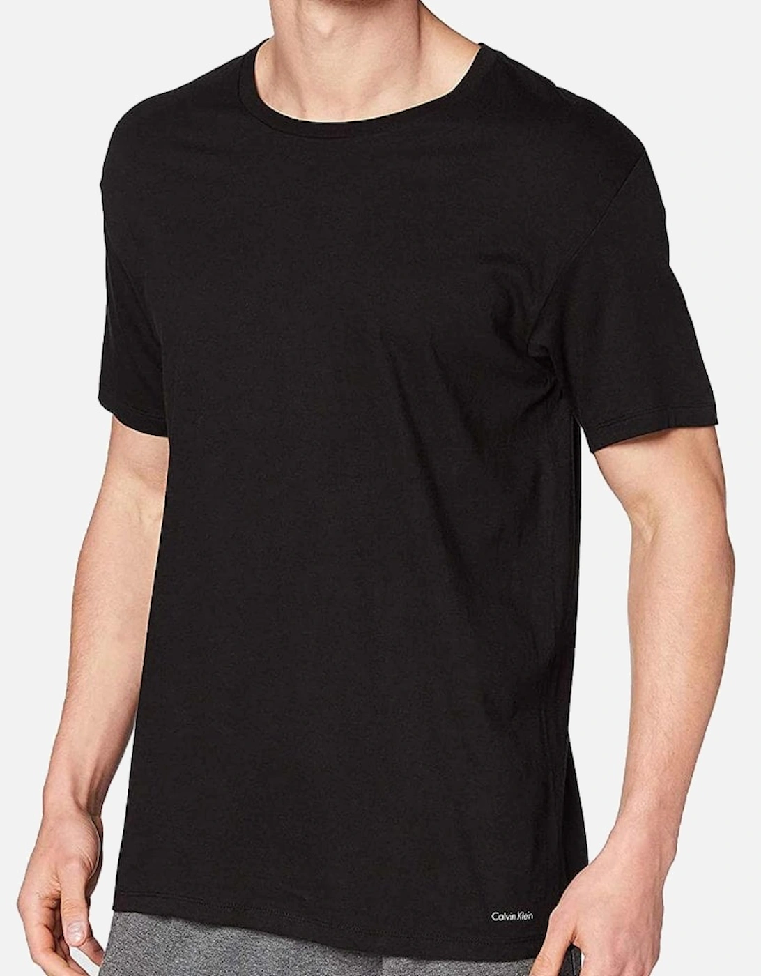 3-Pack Pure Cotton Crew-Neck T-Shirts, Black