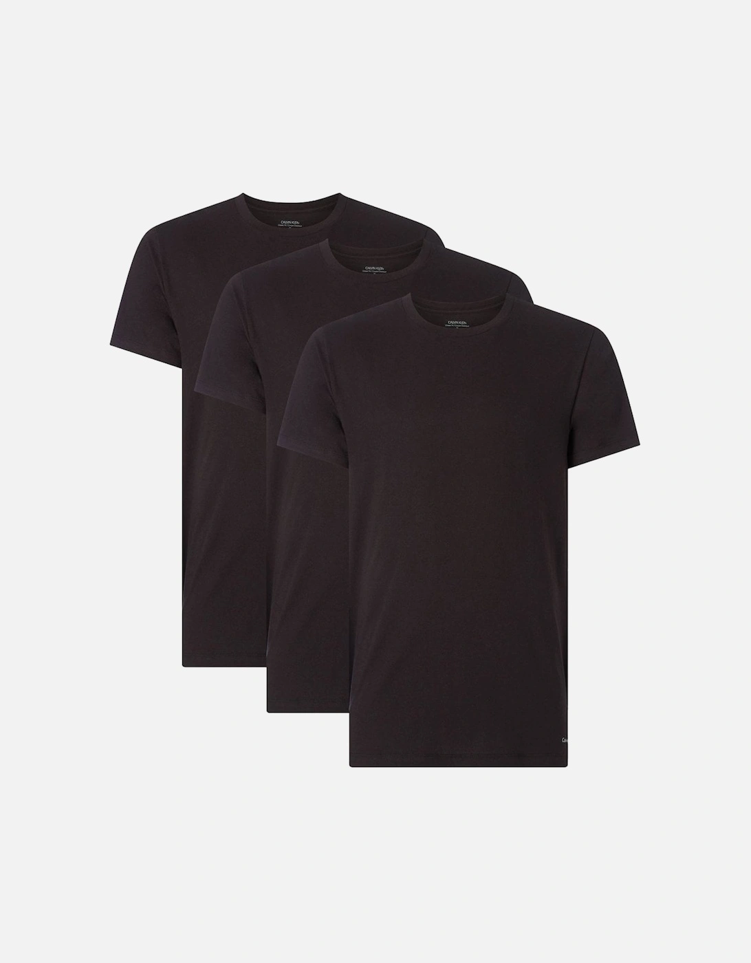 3-Pack Pure Cotton Crew-Neck T-Shirts, Black, 5 of 4