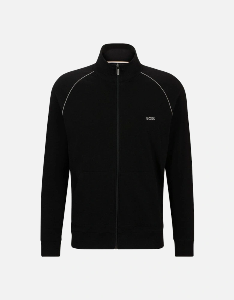 Mix & Match Zip-Thru Loungewear Track Jacket, Black/grey