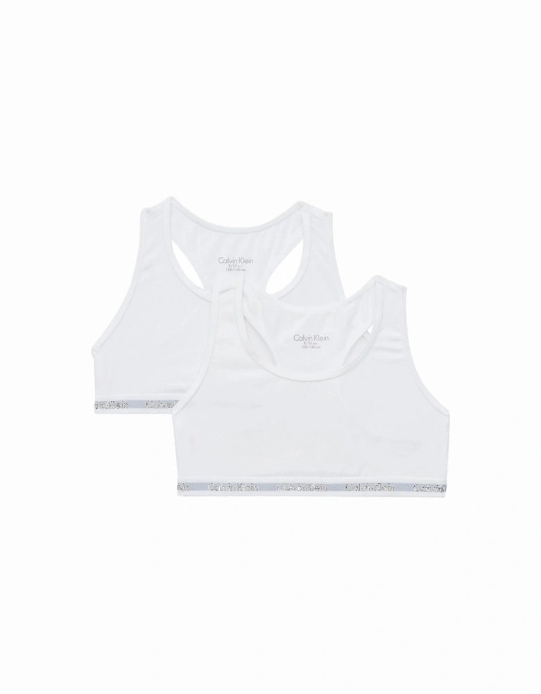 Girls 2 Pack Modern Cotton Bralette, PVH White