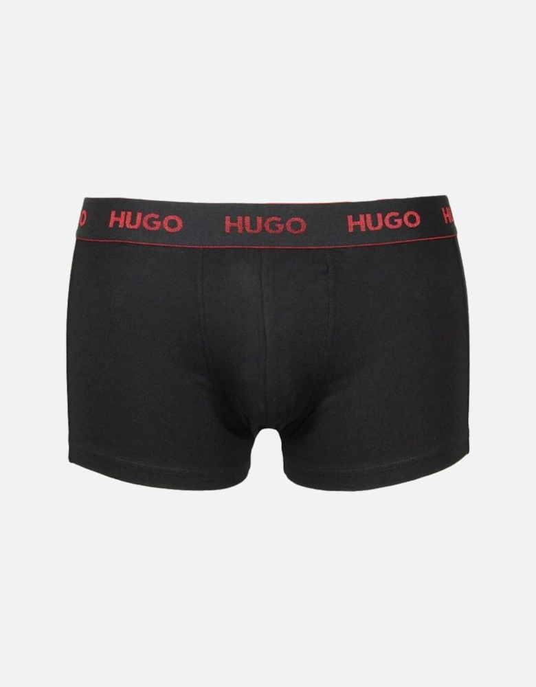 3-Pack Classic Logo Boxer Trunks, Red/Khaki/Black