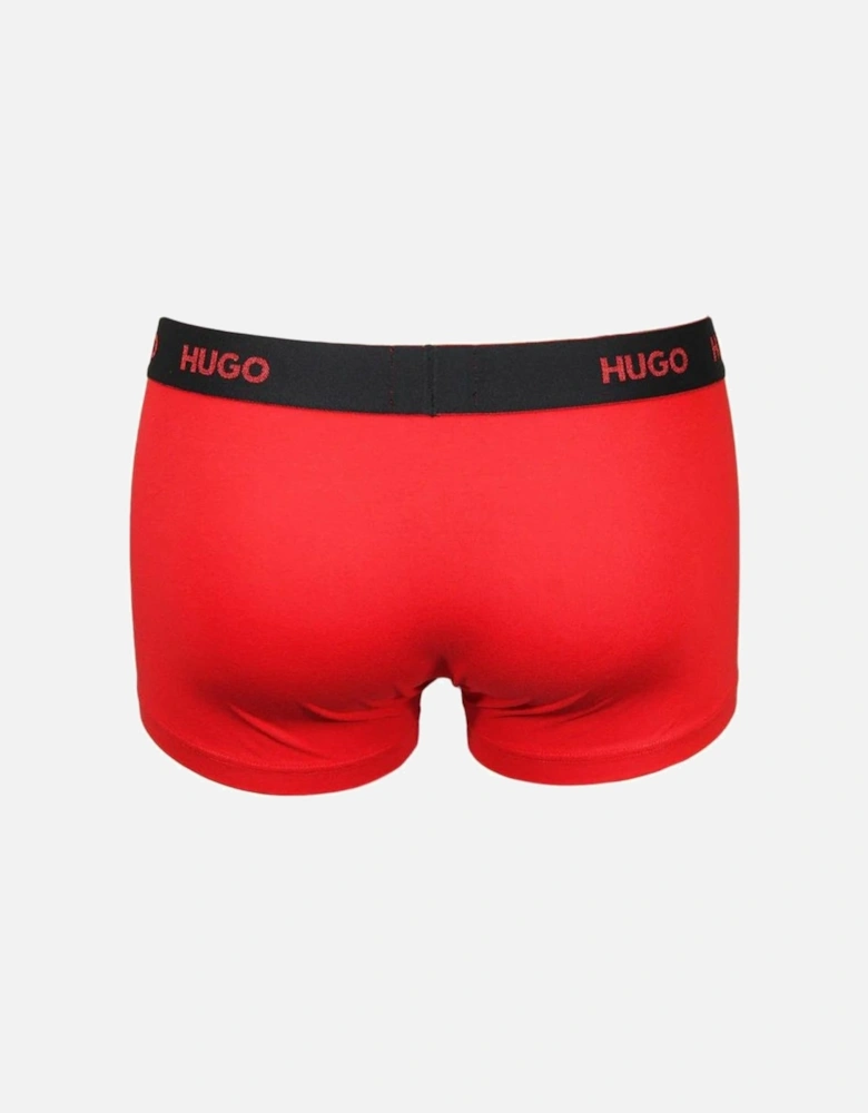 3-Pack Classic Logo Boxer Trunks, Red/Khaki/Black