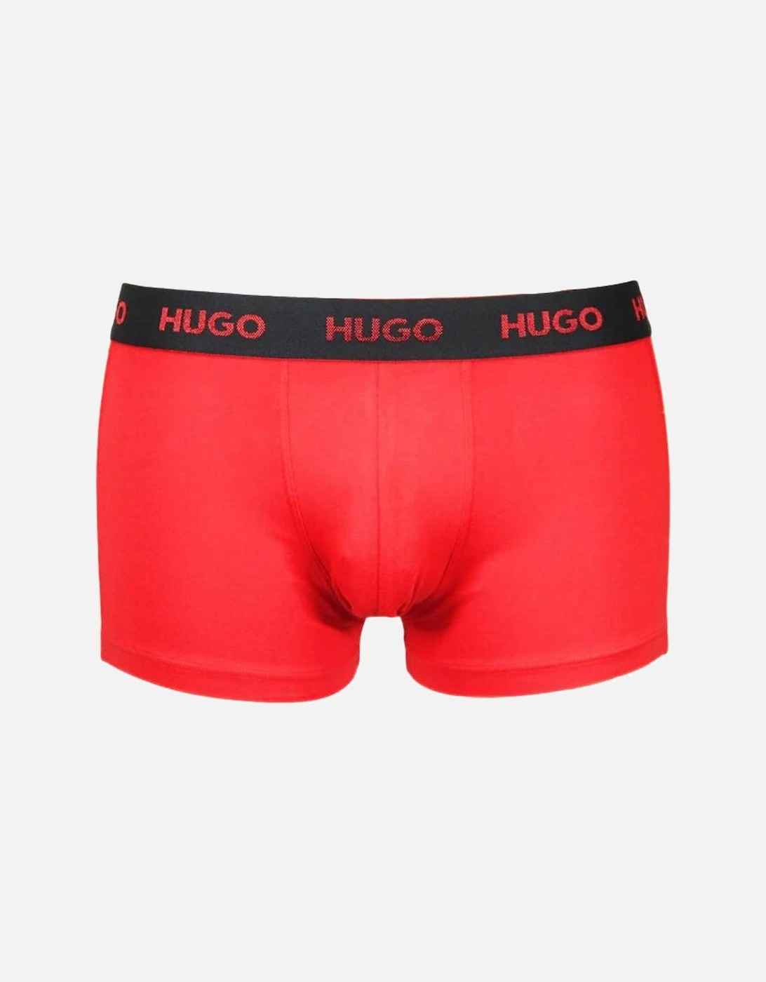 3-Pack Classic Logo Boxer Trunks, Red/Khaki/Black