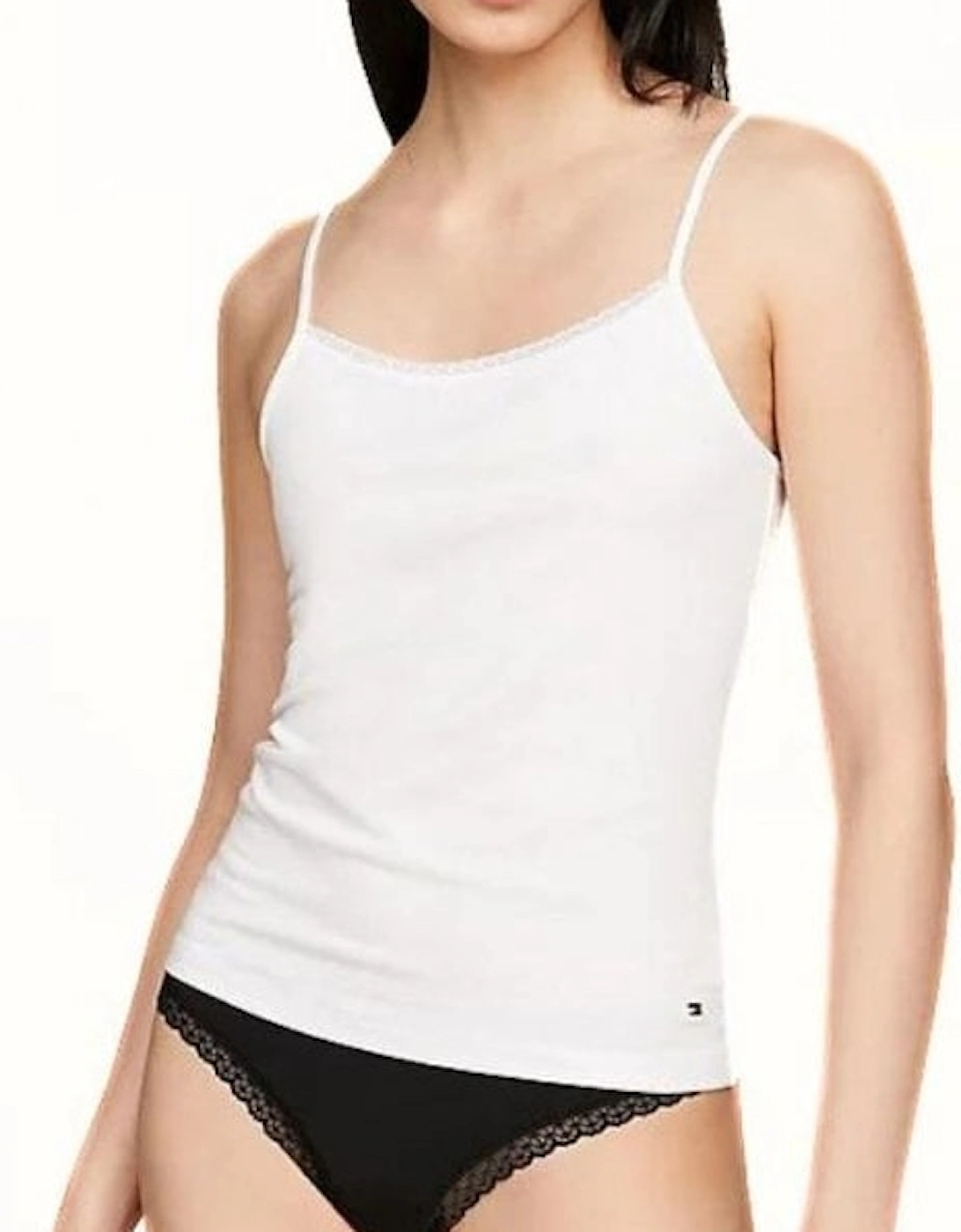 2-Pack Lace Trim Camisole Vest Tops, White / Grey Heather