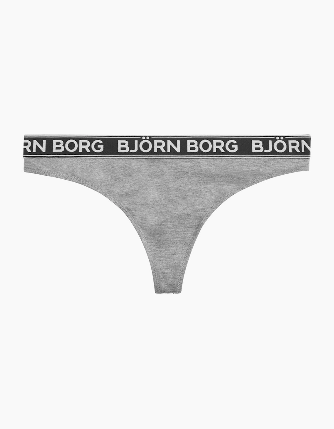 Bjorn Borg Women's Iconic Cotton Thong, Grey - Size: 12
