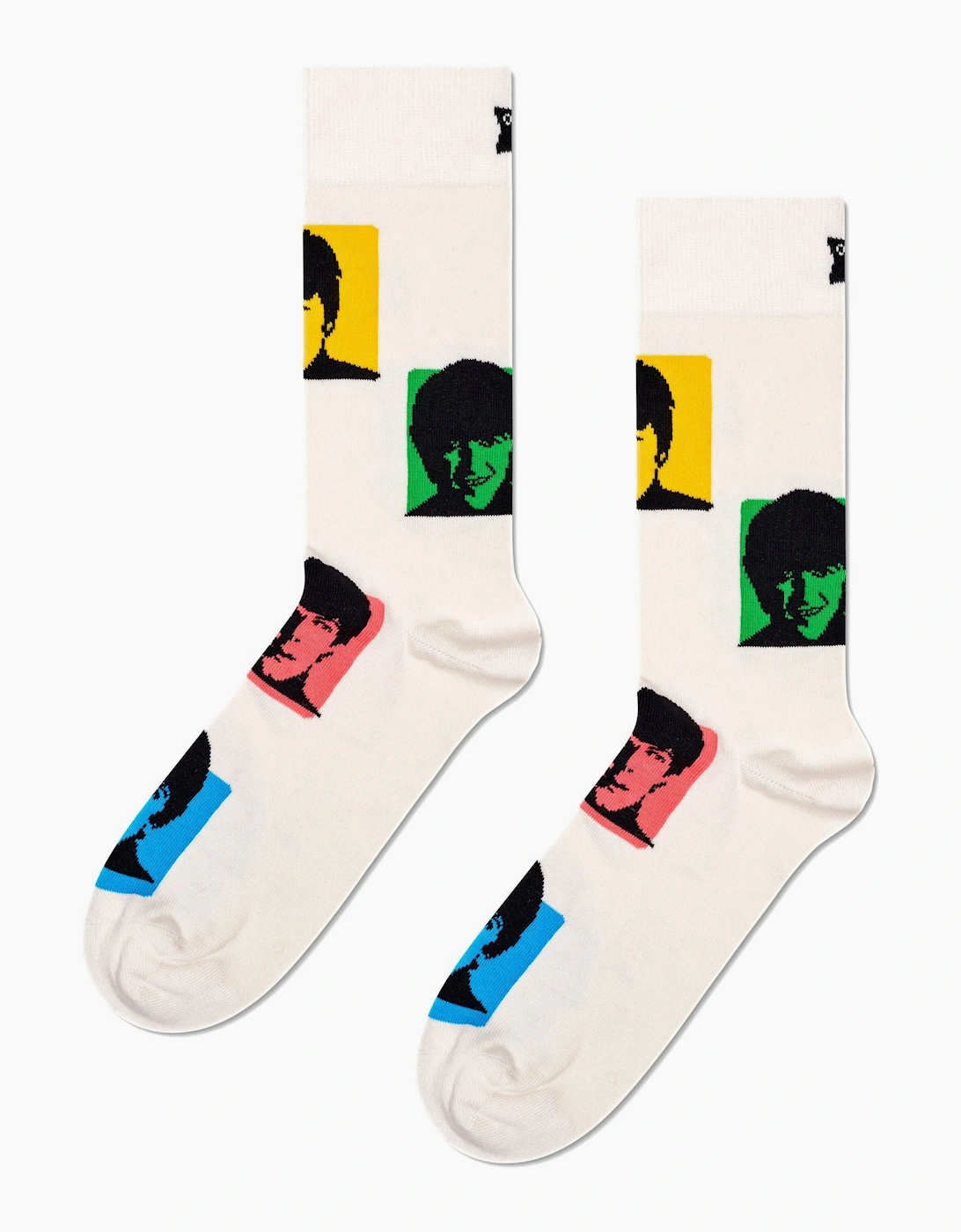 Happy Socks Women's White The Beatles Silhouettes Socks, - Size: 9.5/12.5/12/11.5/11/10.5/10/13/9/8/8.5