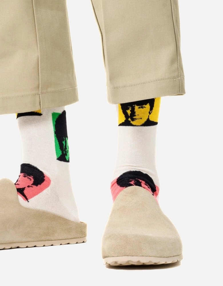 The Beatles Silhouettes Socks, White