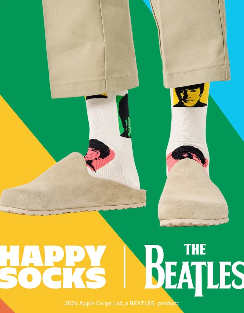 The Beatles Silhouettes Socks, White