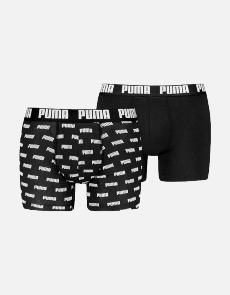 2-Pack Allover Logo Boxer Briefs, Black