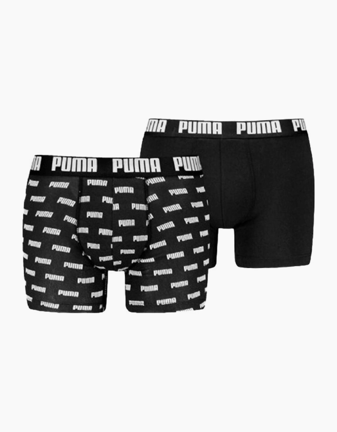 Puma Men's 2-Pack Allover Logo Boxer Briefs, Black - Size, 33/32/32