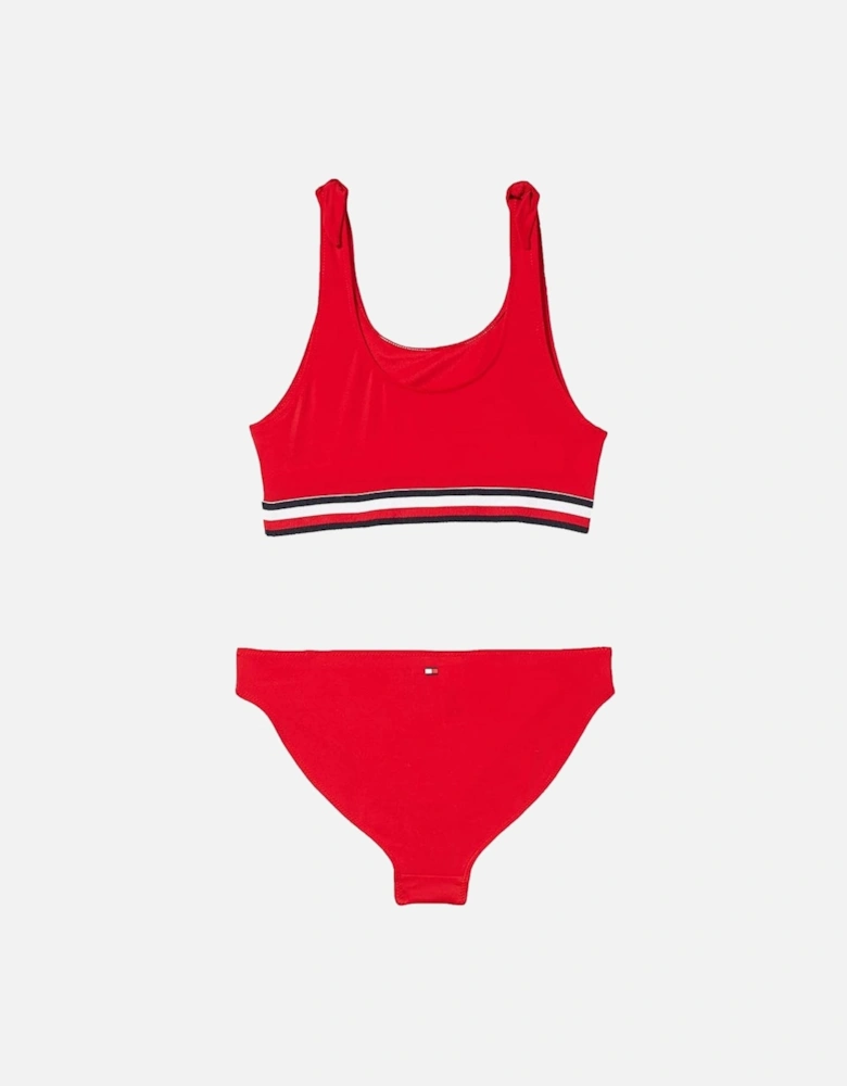 Girls Swim Bikini Bralette Set, Primary Red