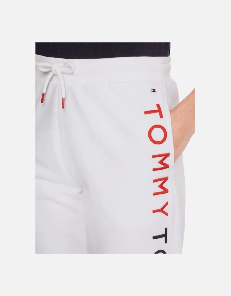 Logo Embroidered Tapered Track Pants, White