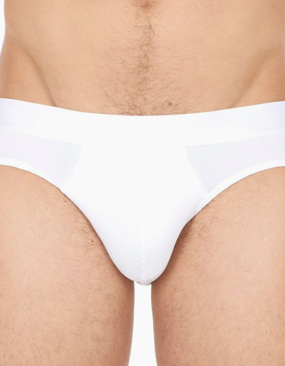 Hom Men's White Classic Cotton Modal Mini Brief, - Size 33/32/32
