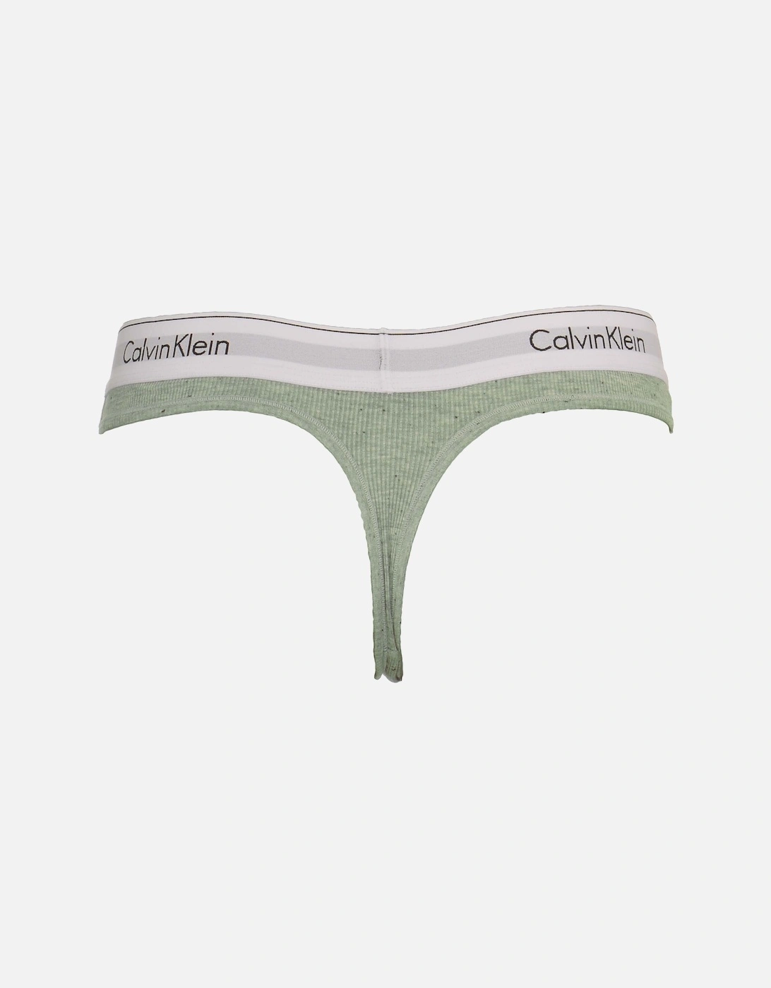 Modern Cotton Ribbed Modal Thong, Graphic Rib / Heather Grey