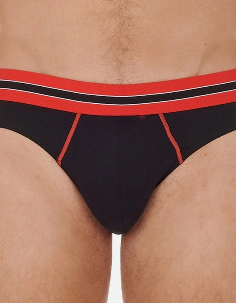 Run Sports Contrast Micro Brief, Black/red