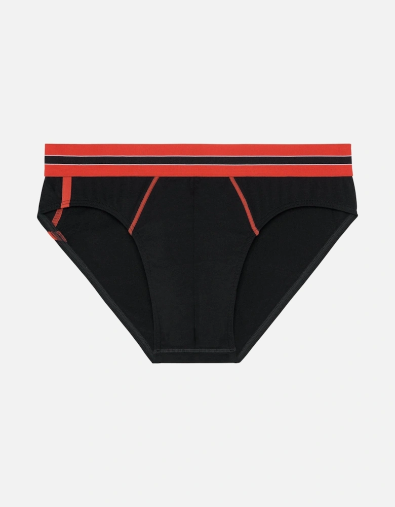 Run Sports Contrast Micro Brief, Black/red