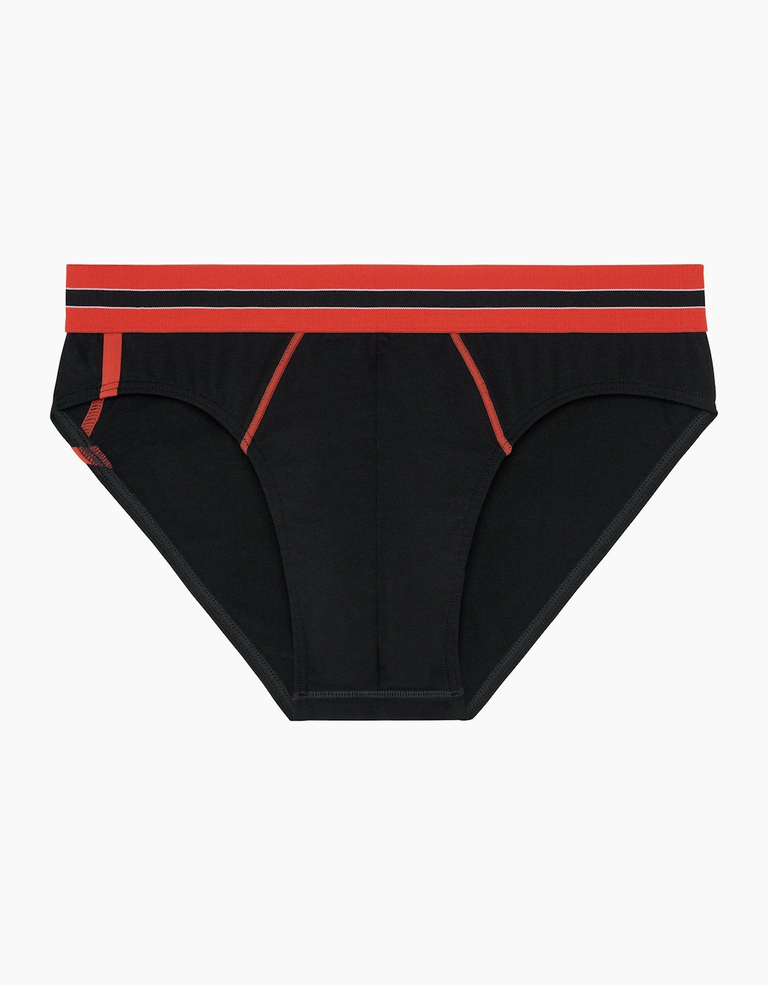 HOM Hom Men's Run Sports Contrast Micro Brief, Black/red