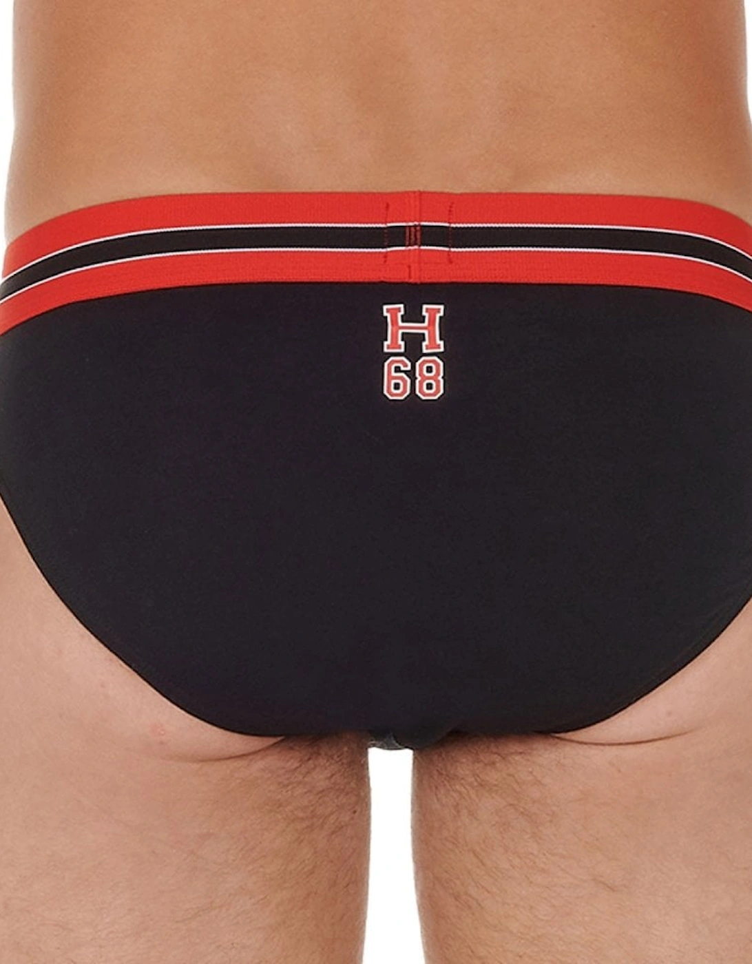 Run Sports Contrast Micro Brief, Black/red