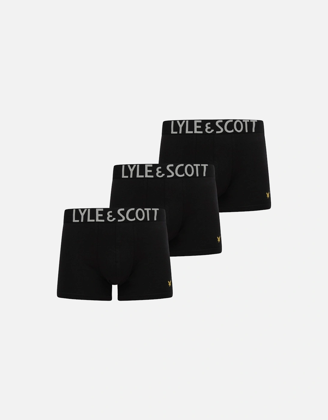 Lyle And Scott Men's 3-Pack Daniel Boxer Briefs, Black - Size: 39/38/32