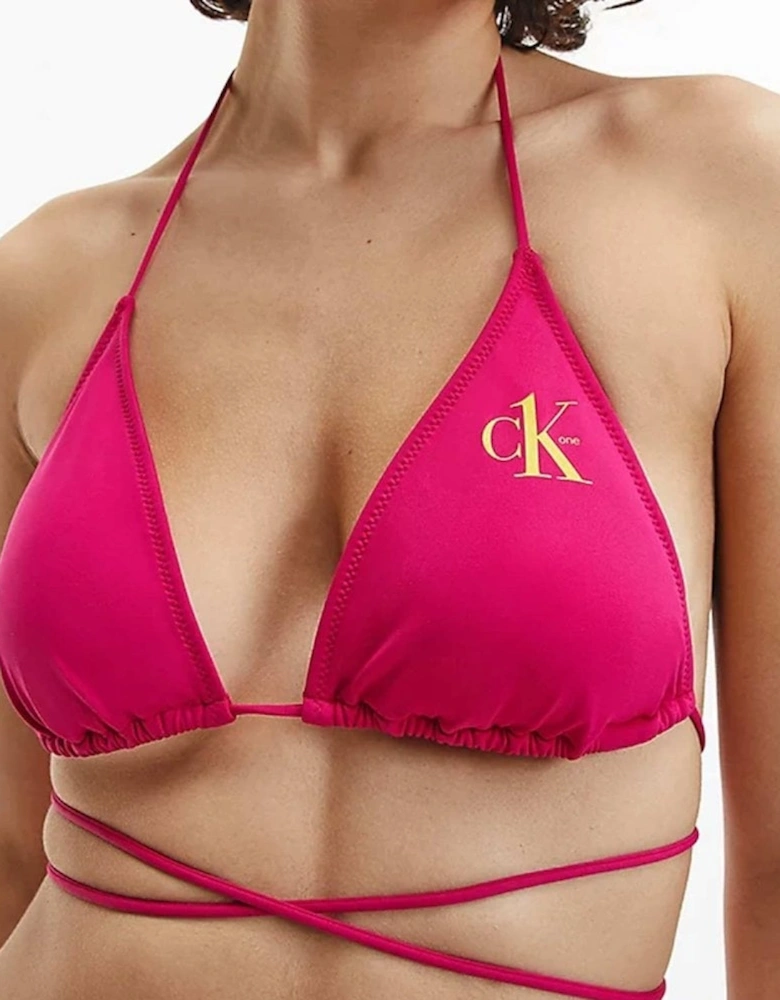 Triangle Bikini Top, CK One Royal Pink