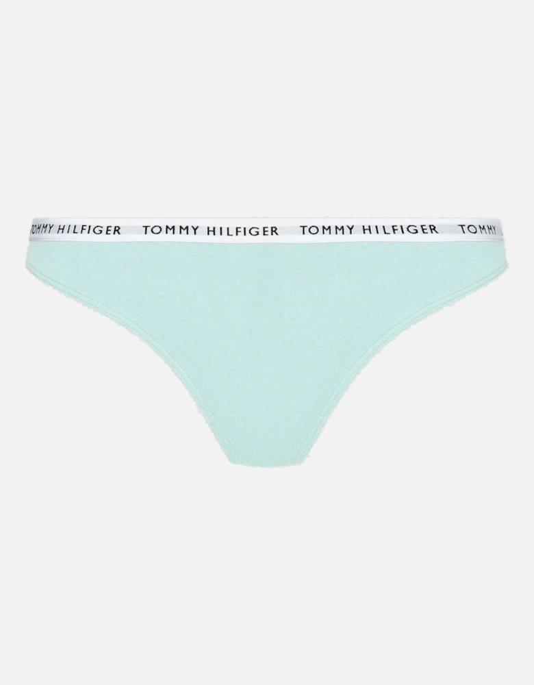 Cotton 3-Pack Thong, Cranberry/Aqua/Saltwater Green